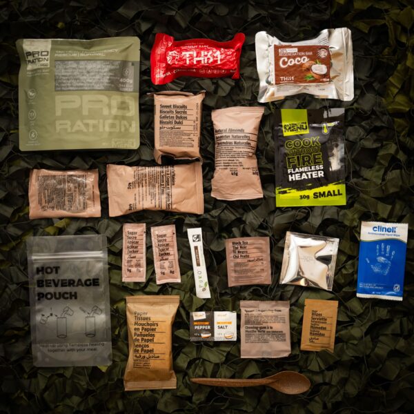 a group of packages on a green surface