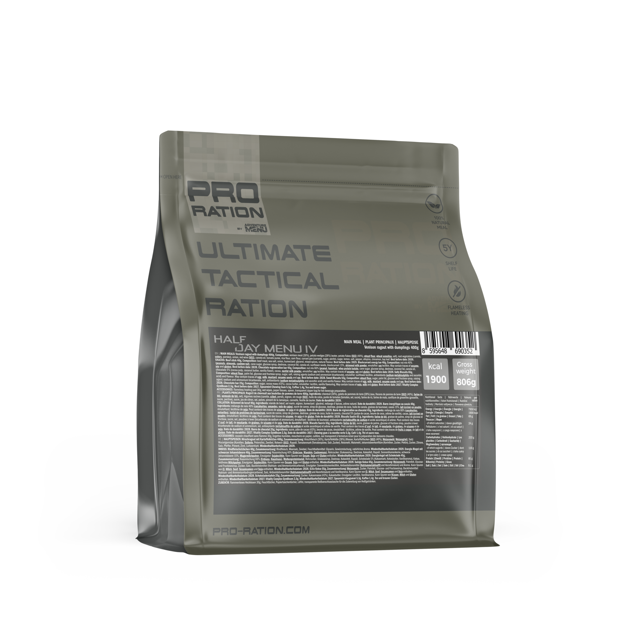 Pro Ration Ultimate Tactical Half Day Menu – IV